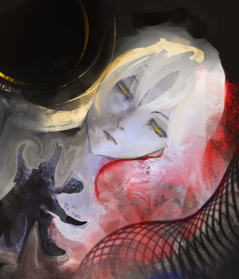 Red and white character illustration by Tha-Bunx